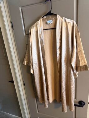 Silky Champagne Satin Kimono Robe